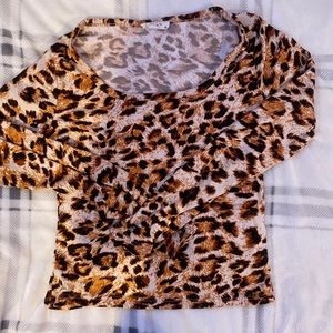 Leopard print long sleeve tee